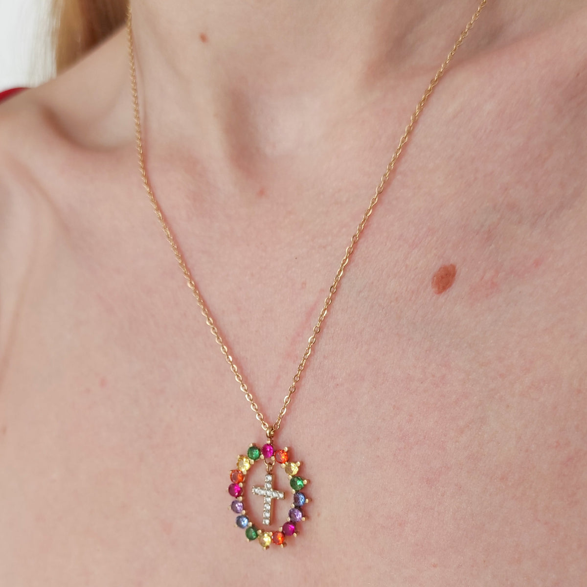 Collar de acero con tres colgantes de cruces | Collares de moda