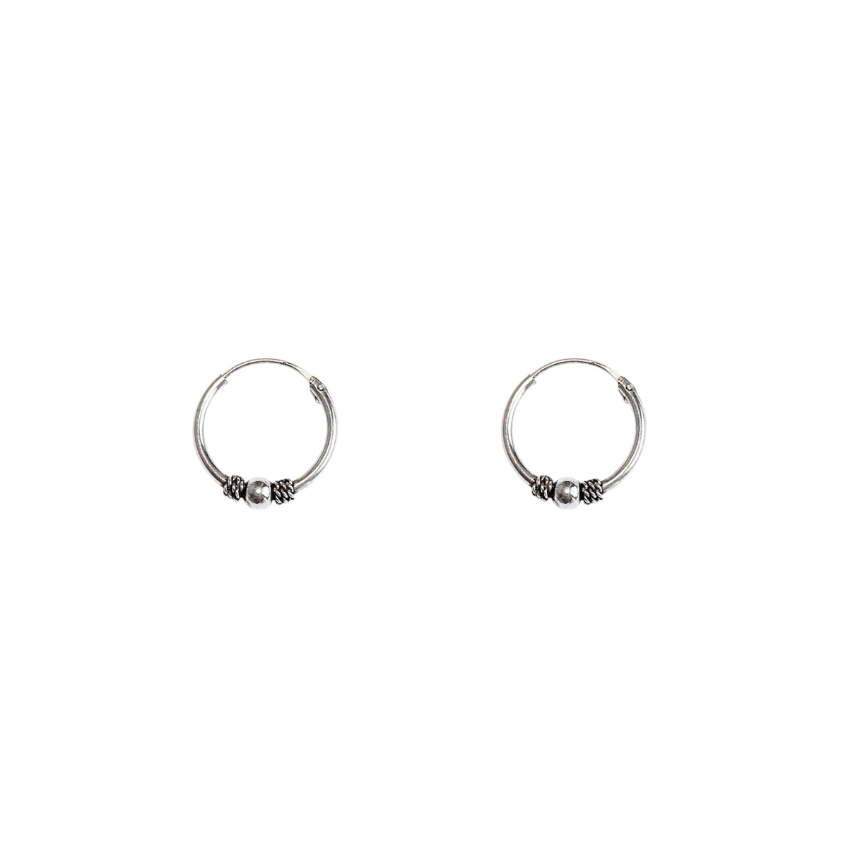 Aros Bali Dot 18mm en plata de ley - Al Vent