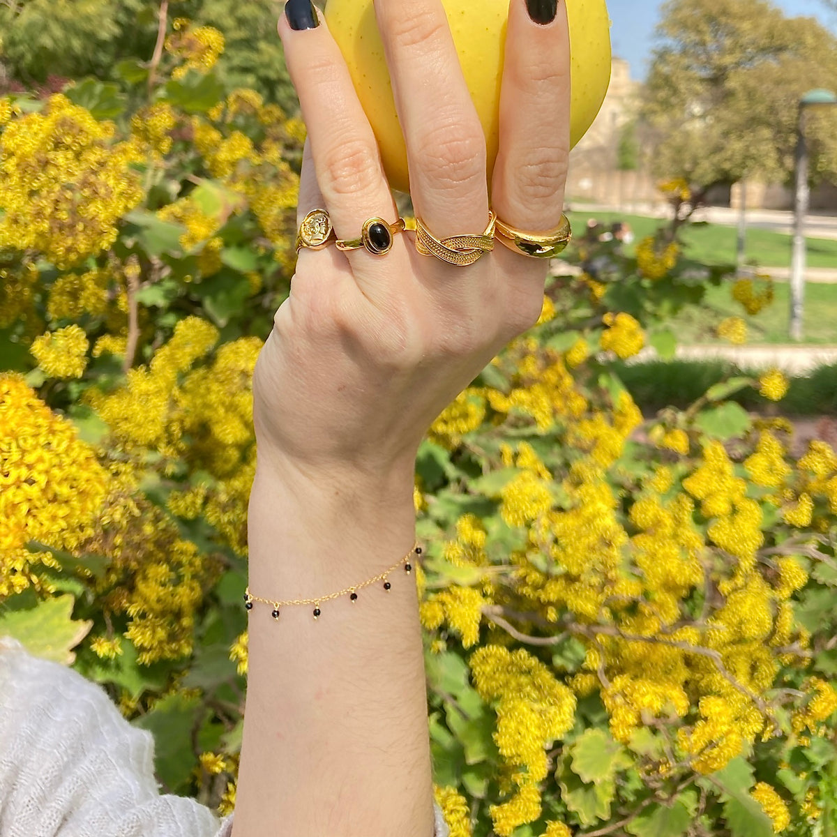 Pulsera de plata con colgantes de espinela | Pulseras de moda