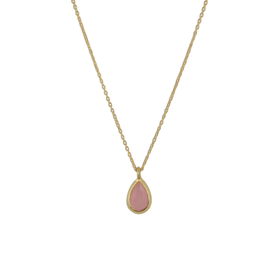 Collar Gota Cuarzo Rosa