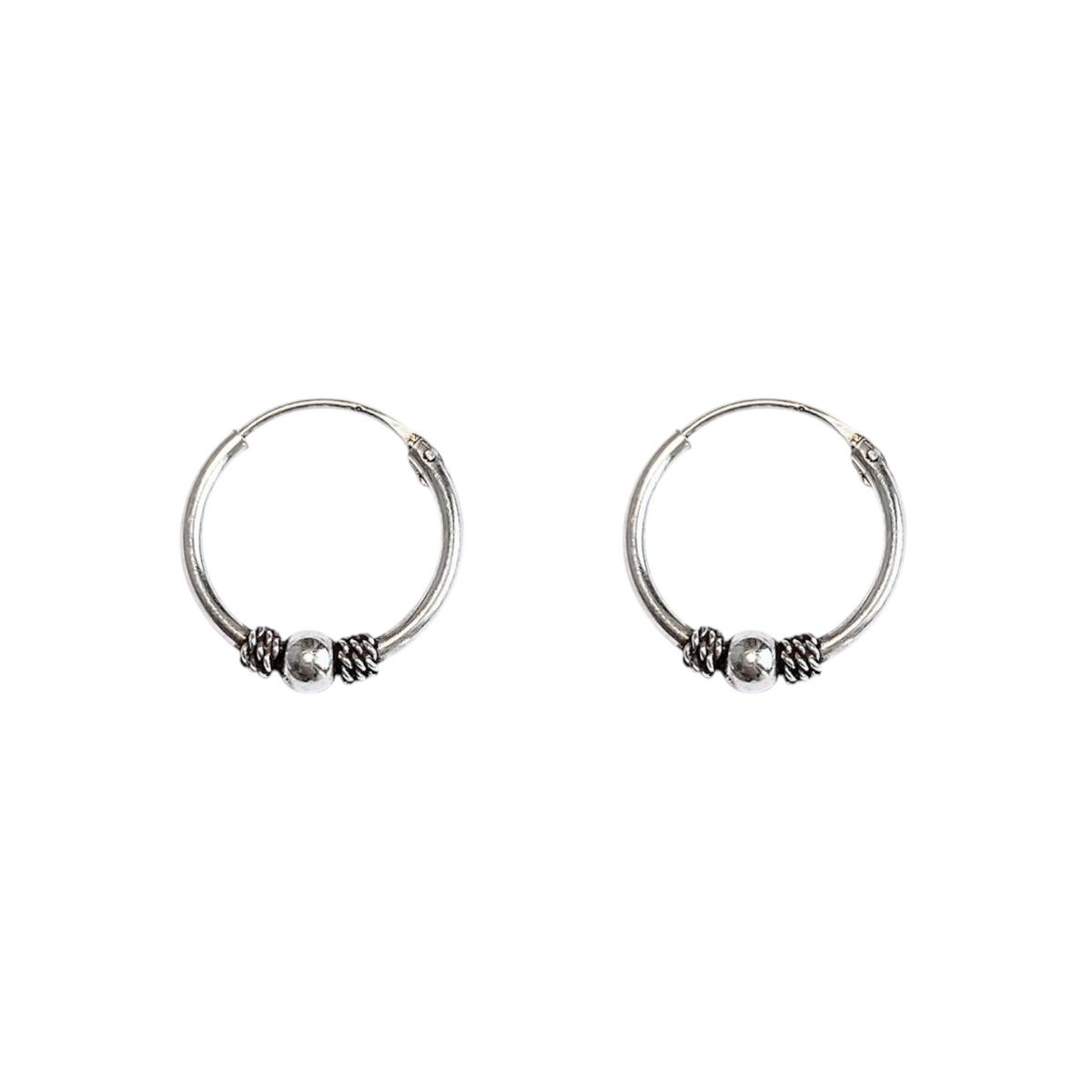 Aros Bali Dot 18mm en plata de ley - Al Vent
