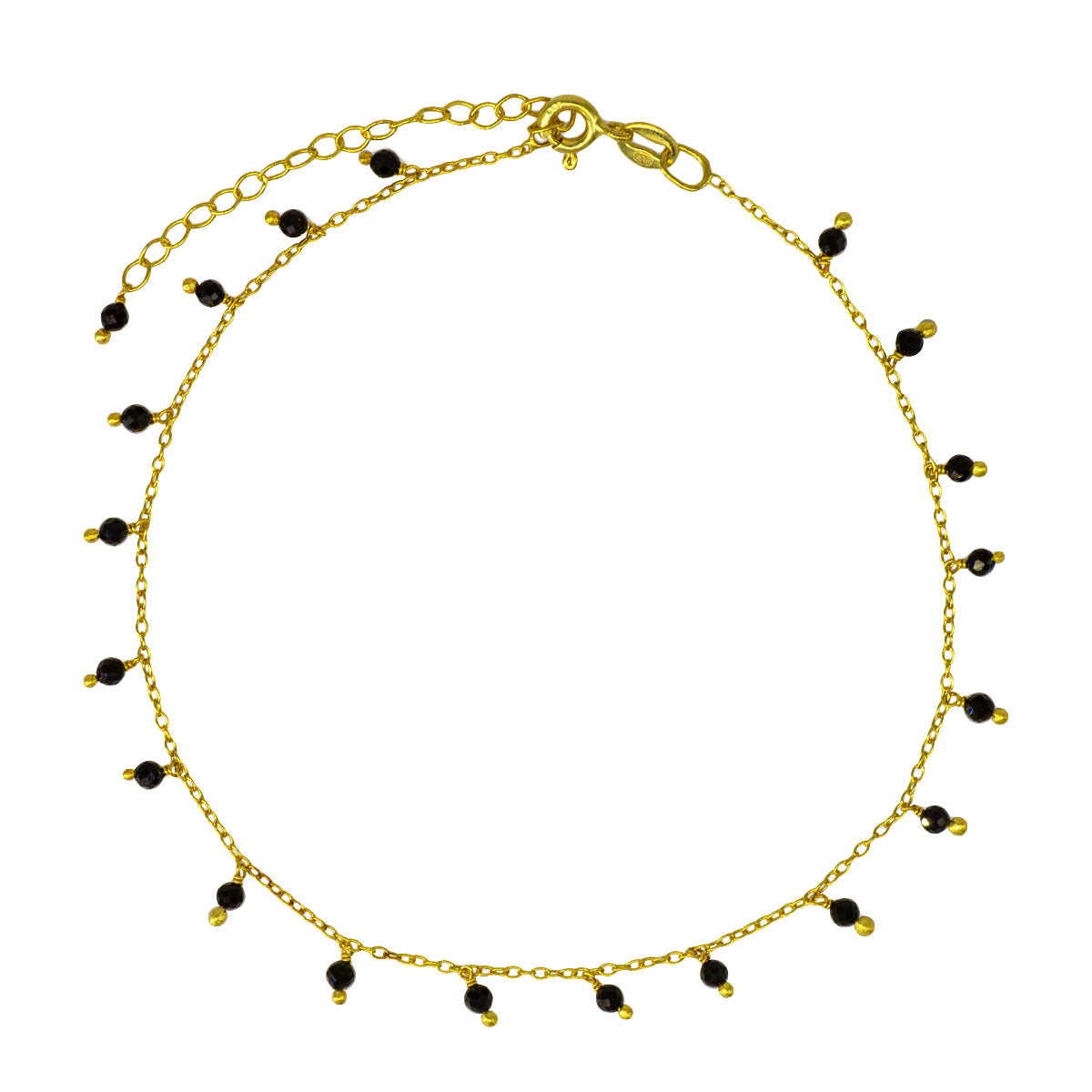 Pulsera Tobillera de plata con colgantes Hawai Espinela | Tobilleras ALVENT